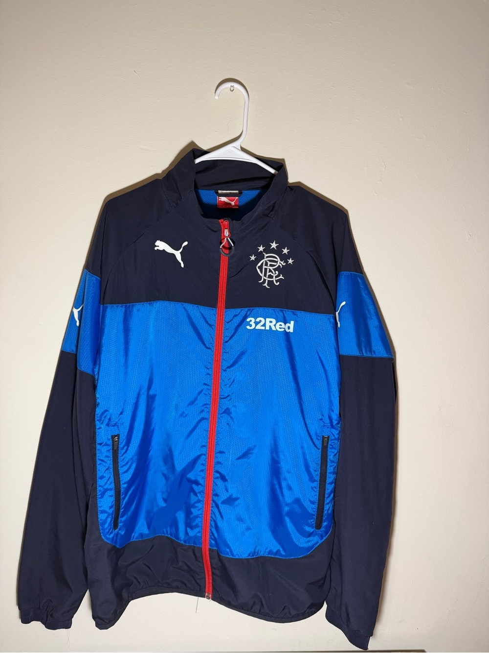 GLASGOW RANGERS FC 2014/15 Puma Training Football Jacket Large Mens Soccer Top